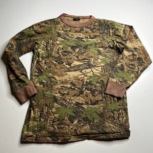 90s Spartan Realtree Camo Long Sleeve T-Shirt Mens S Made in USA Hunting Brown